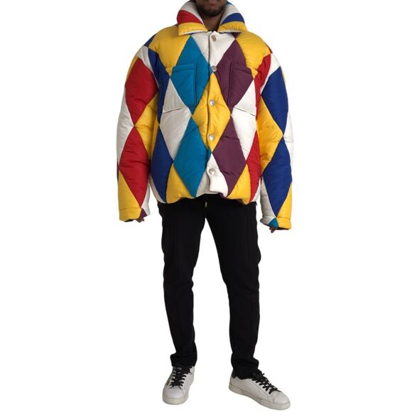 Dolce & Gabbana Multicolor Windbreaker Puffer Jacket Men's Men